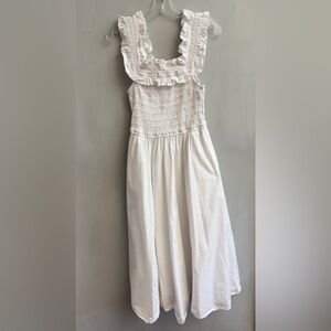 Aritzia Wilfred White Ruffle Maxi Dress, Size Medium